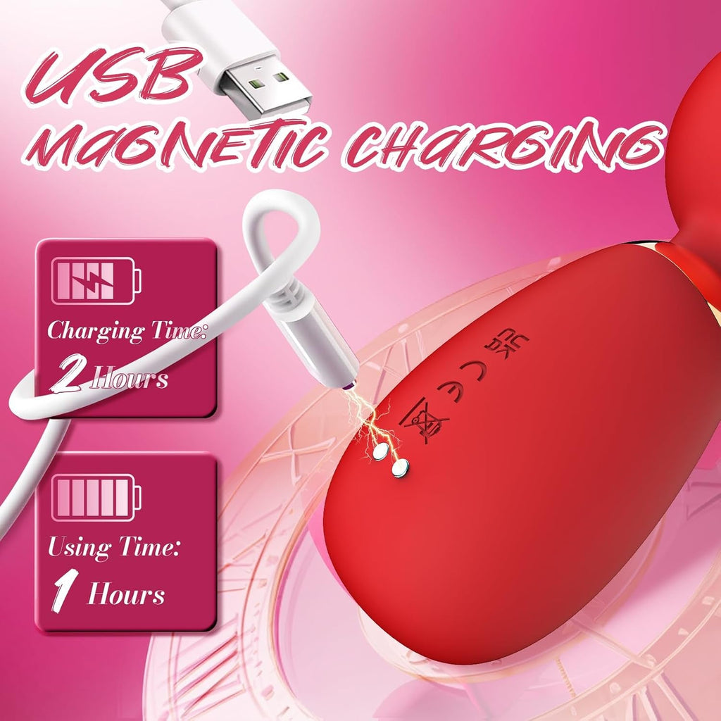 PetalPulse Mini Wand Vibrator 10 Modes Waterproof Clitoral