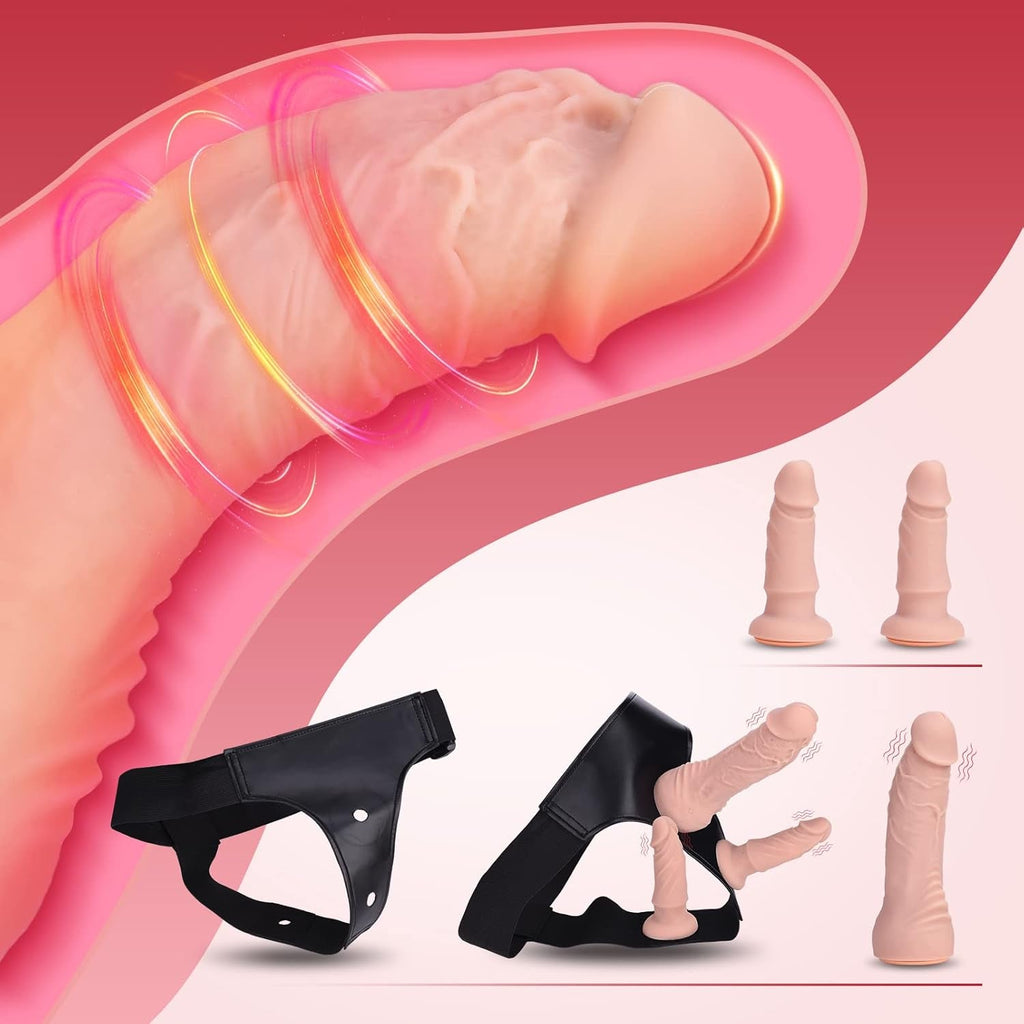 TriVibe Triple Strap-On Dildo Set Remote
