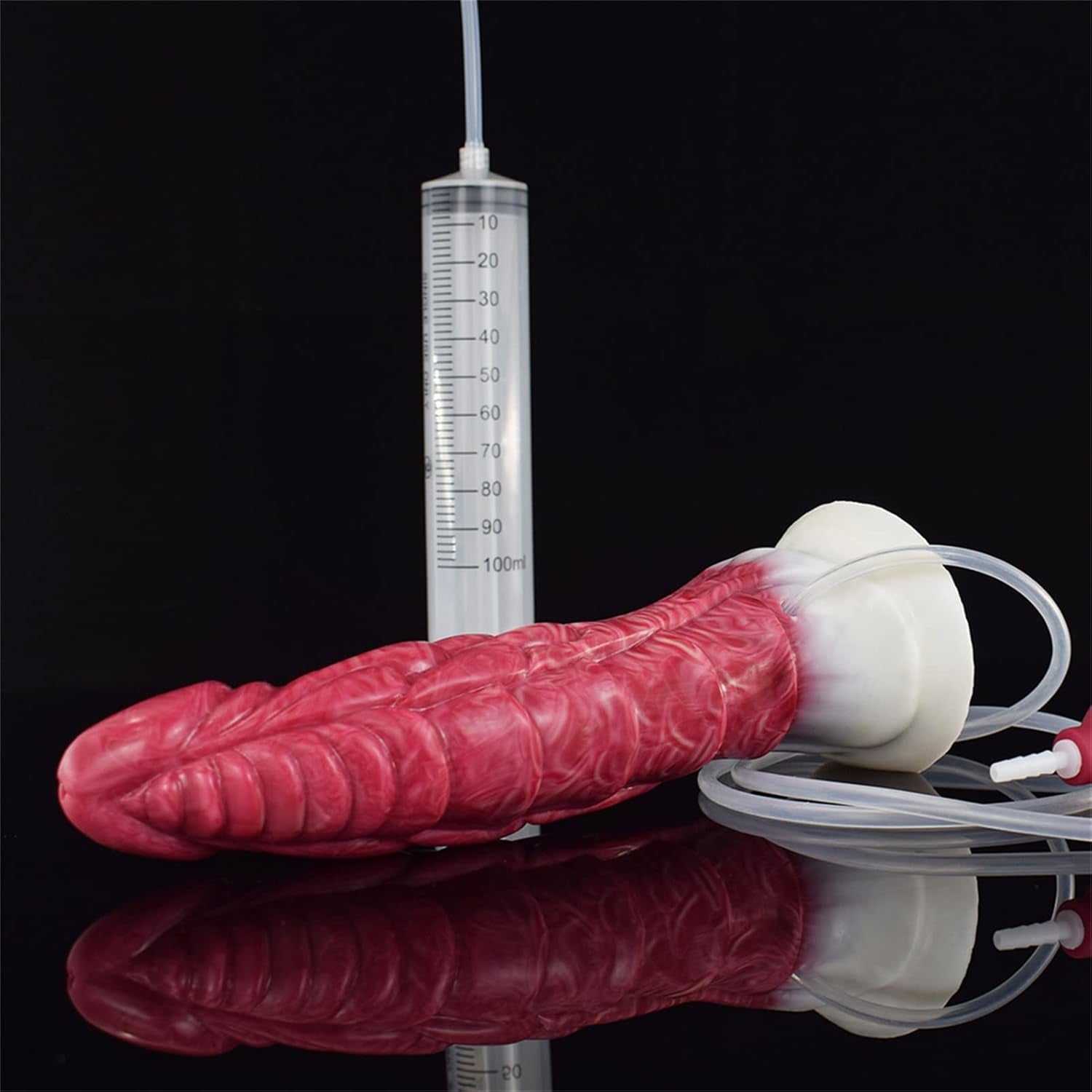 CrimsonJet 9” Squirting Silicone Dildo Suction Cup Waterproof