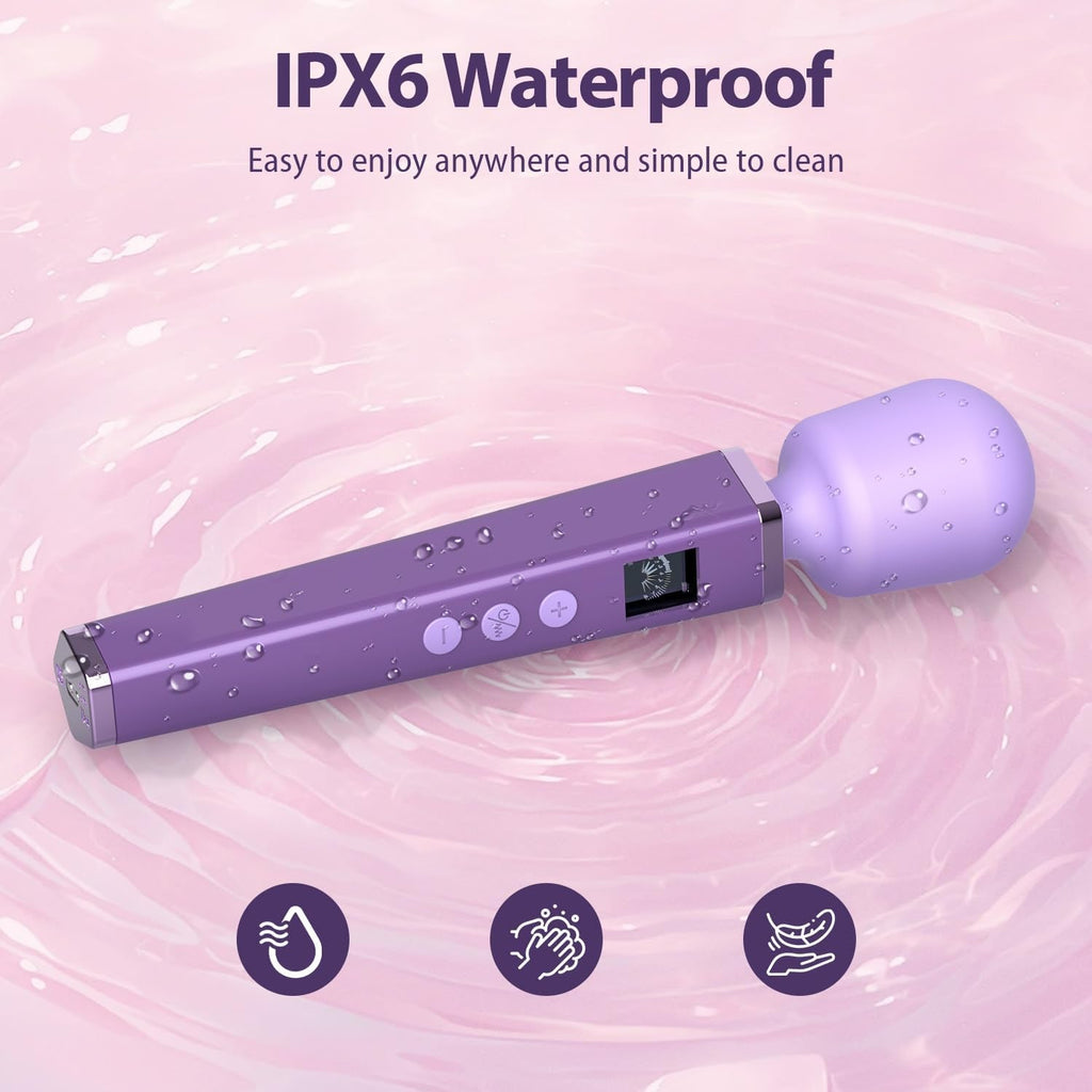 AuraStrike Wand Vibrator Waterproof 8 Modes Rechargeable