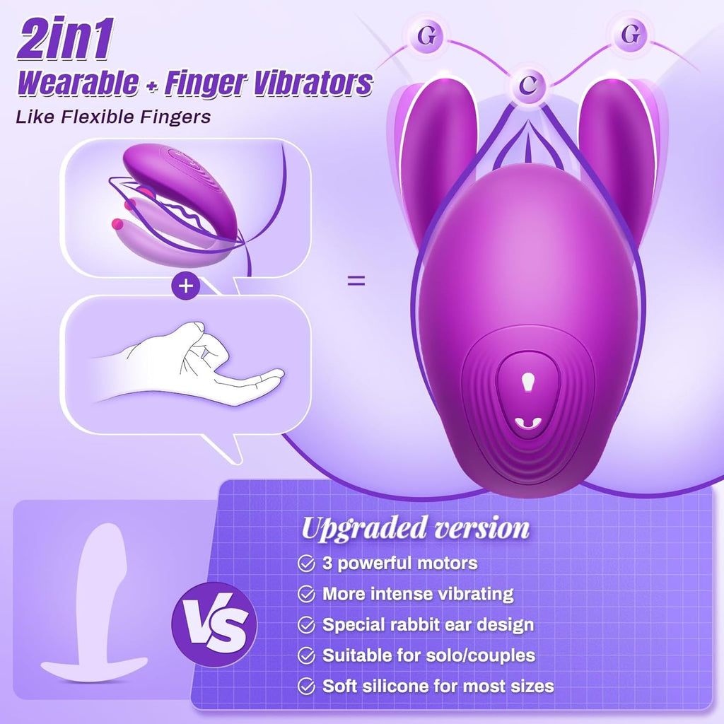 DualPulse Double-Ended Wearable Vibrator 3 Motors