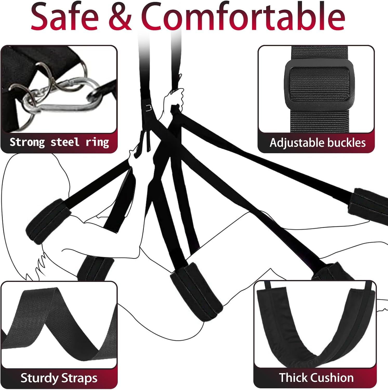 AeroBond Heavy Duty Sex Swing 350lb Adjustable