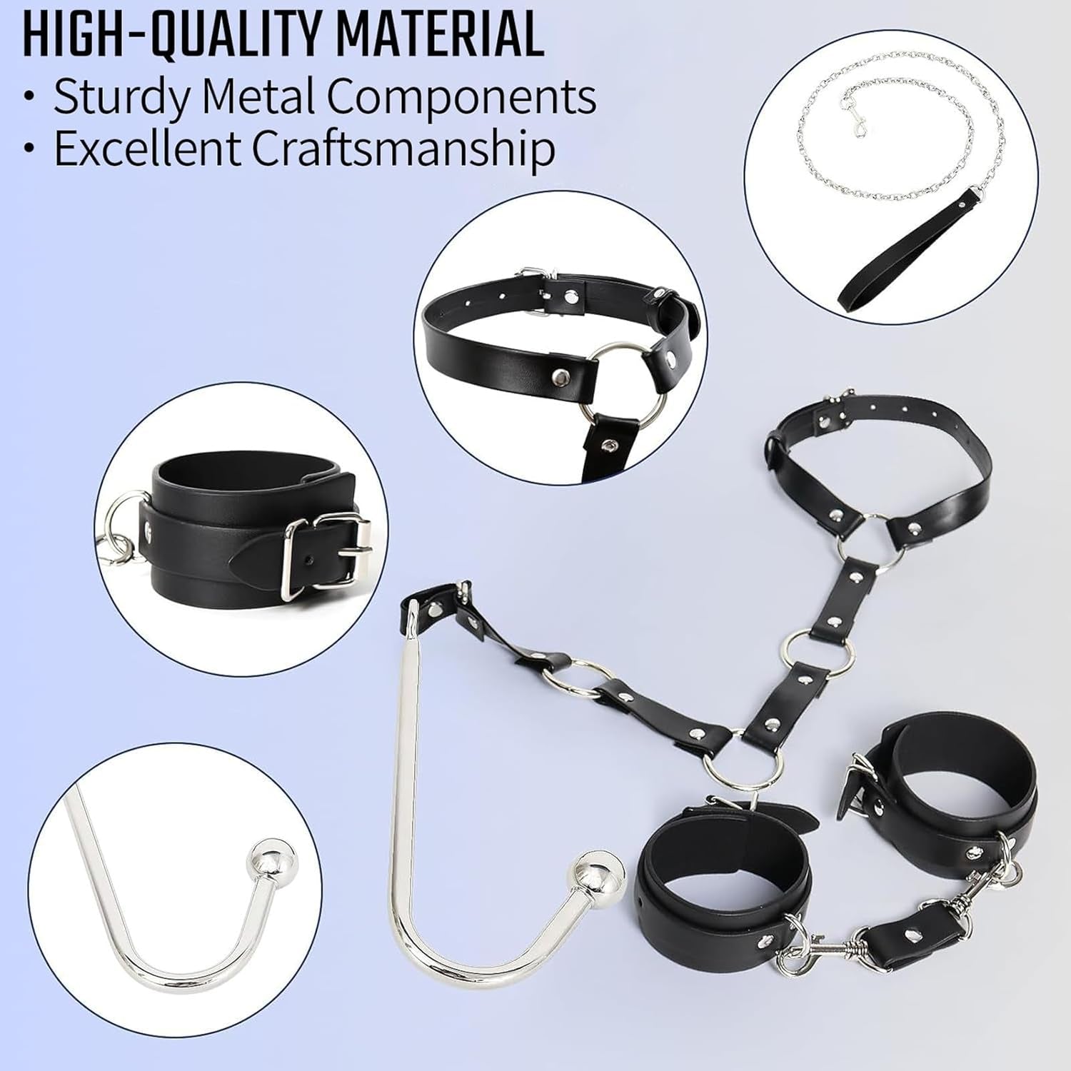 NightBound Anal Hook Harness Bondage Kit with Collar