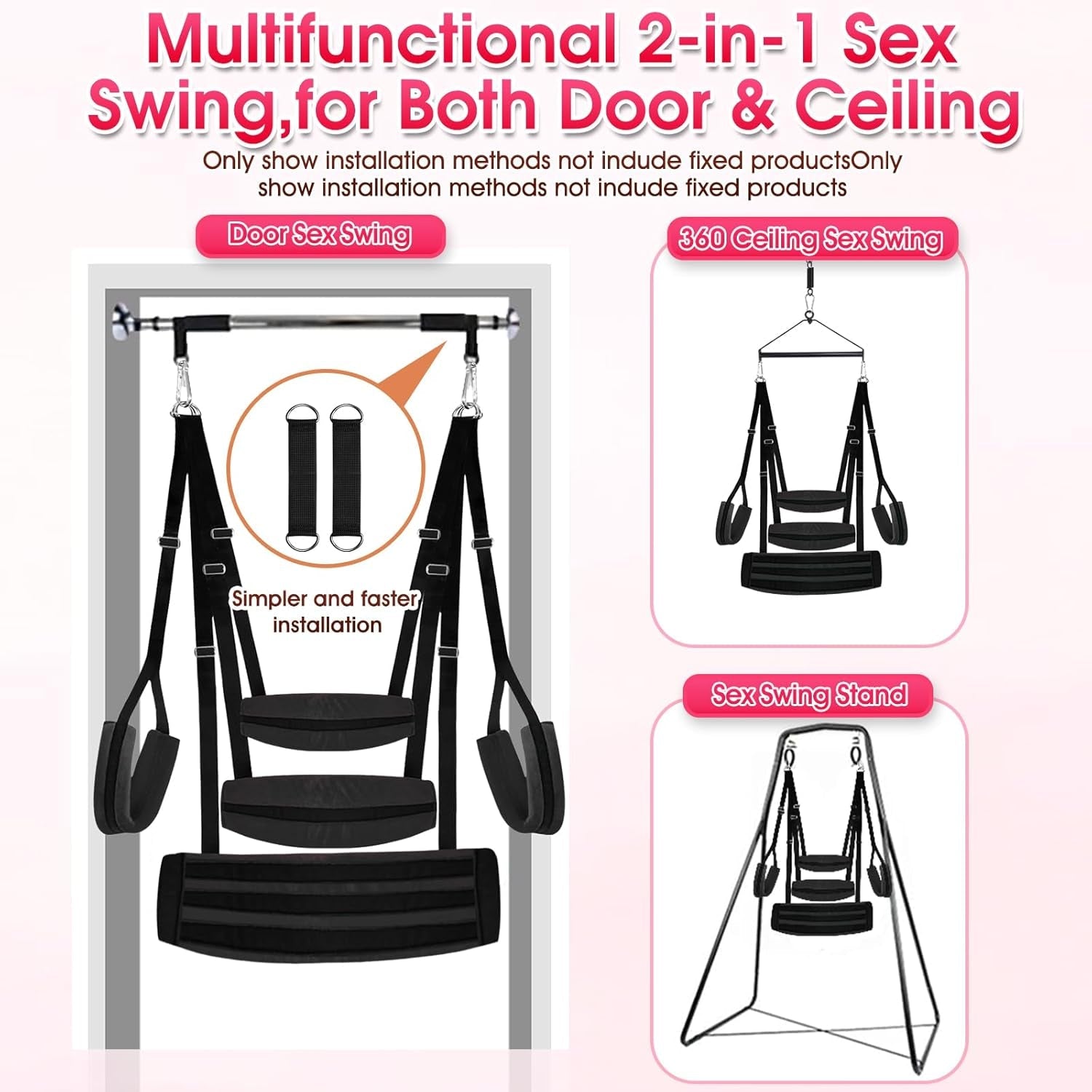 StratavaX Heavy Duty Sex Swing 500lb Adjustable
