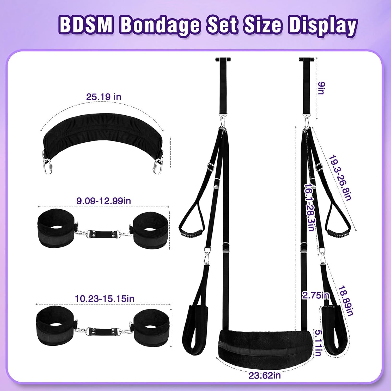 NoctyraX 2-in-1 Door Sex Swing Restraint Kit