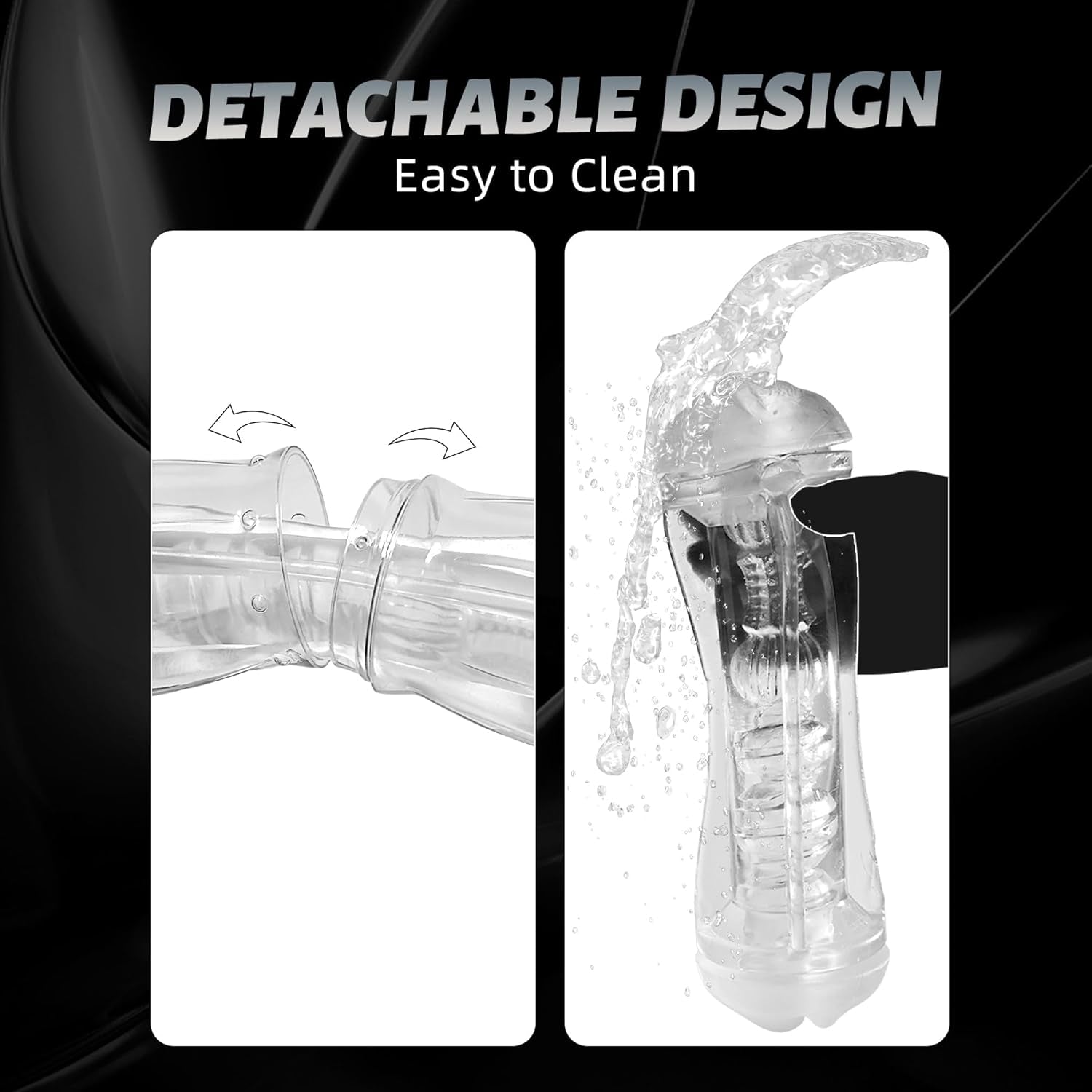 CrystalView Clear Dual Entry Pocket Pussy 9.5" Male Stroker