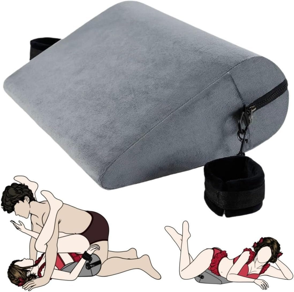CoreBond Foam Positioning Wedge Pillow with Handcuffs Set