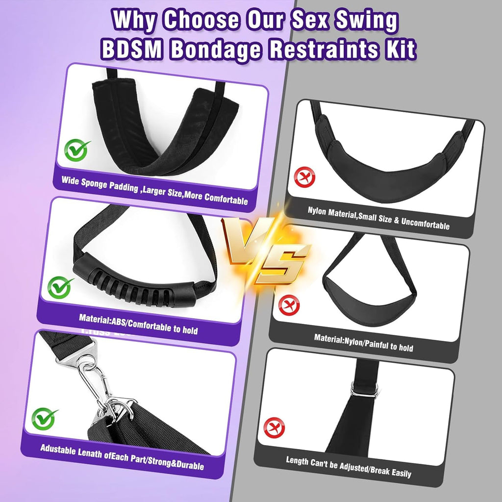 NoctyraX 2-in-1 Door Sex Swing Restraint Kit