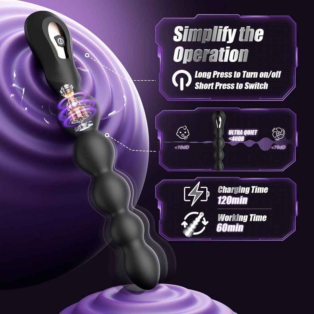 DeepWave Large Vibrating Anal Beads Prostate Massager