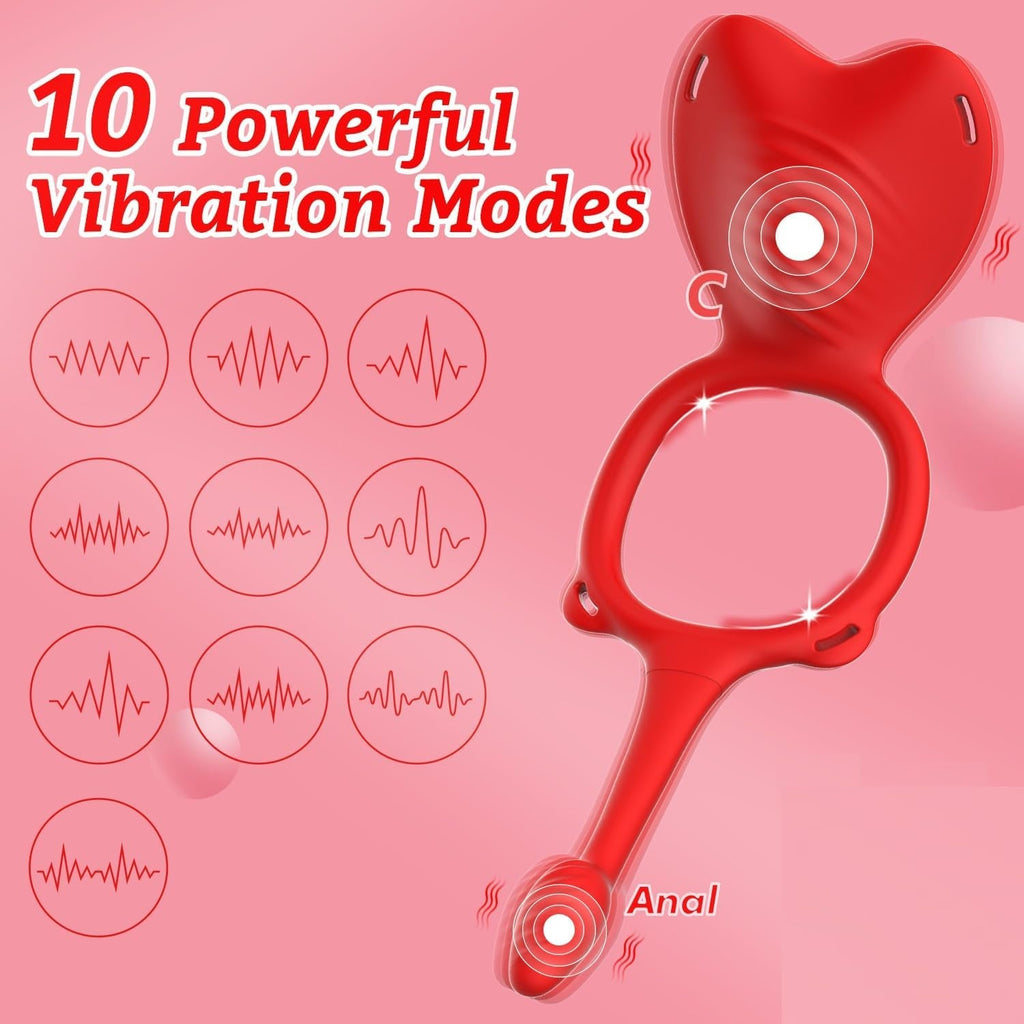 TriWear 3-in-1 Wearable Cock Ring Anal Plug 9 Modes
