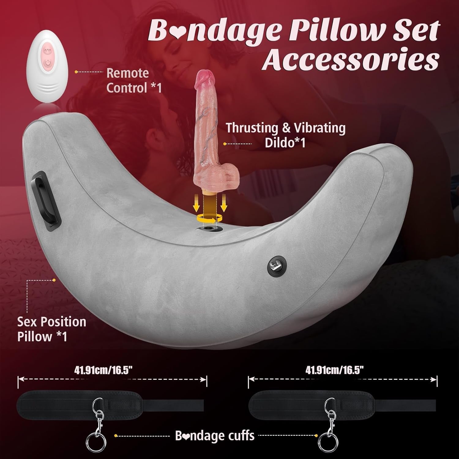 RideCore Inflatable Motion Sex Pillow with Vibrating Dildo