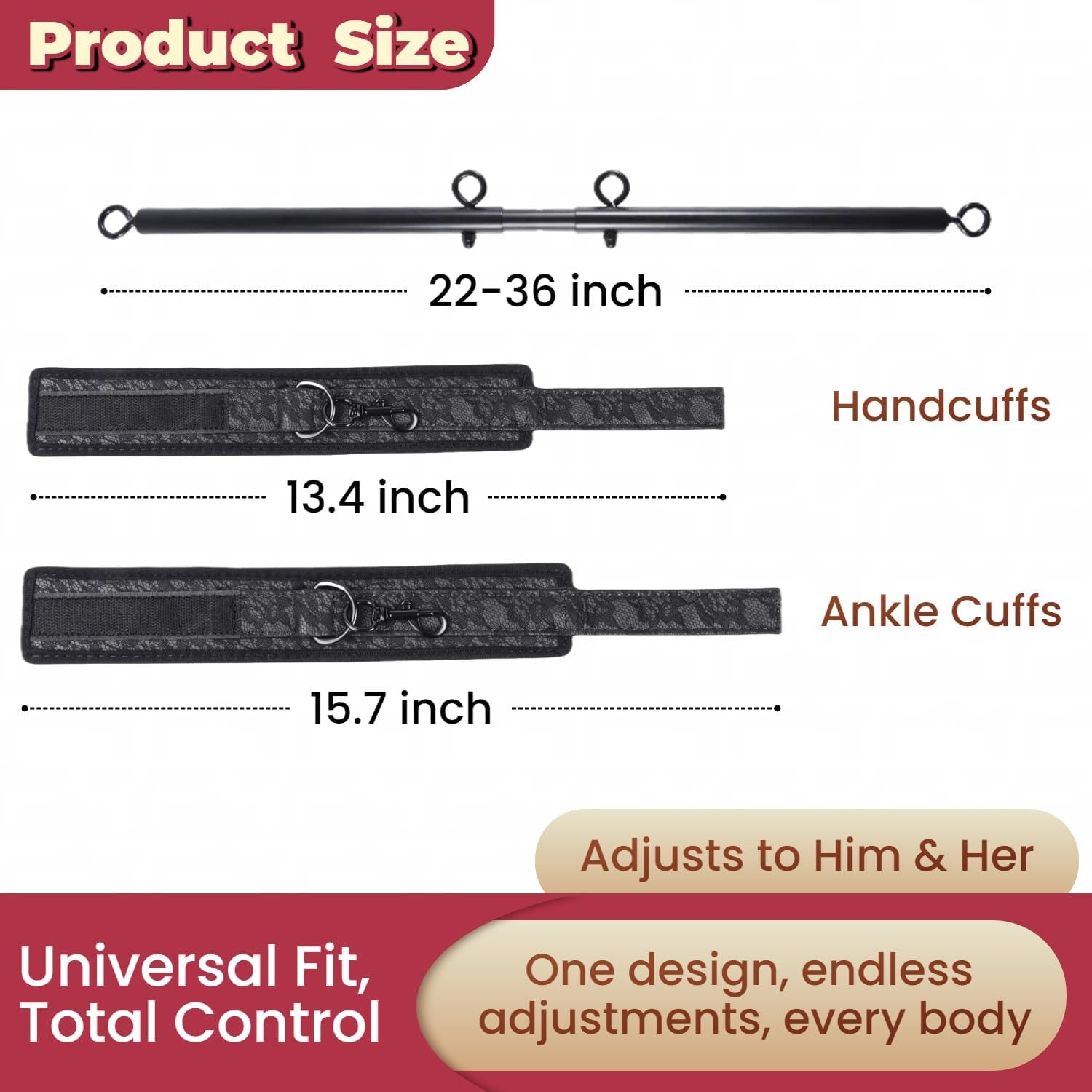 IronFlex Adjustable Spreader Bar BDSM Restraints