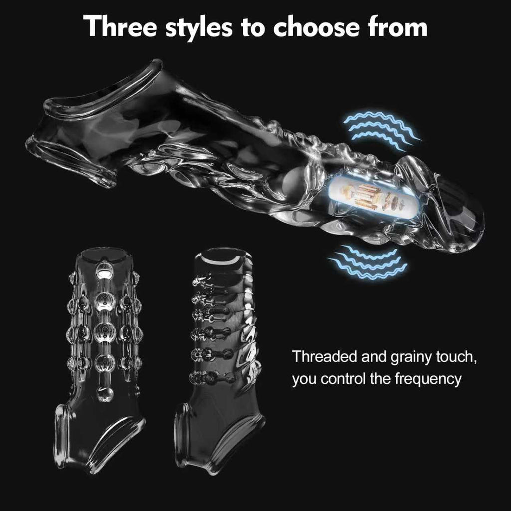 MorphVibe Vibrating Penis Sleeve Set 10 Modes Remote