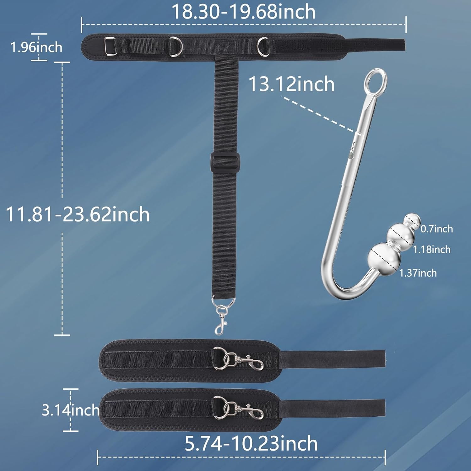 SubVibe Vibrating Anal Hook Neck-Wrist Bondage Kit