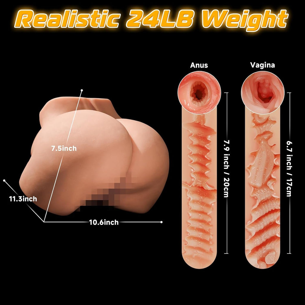VantaPulseX 25LB Vibrating Sex Doll Torso | Dual Deep Channels