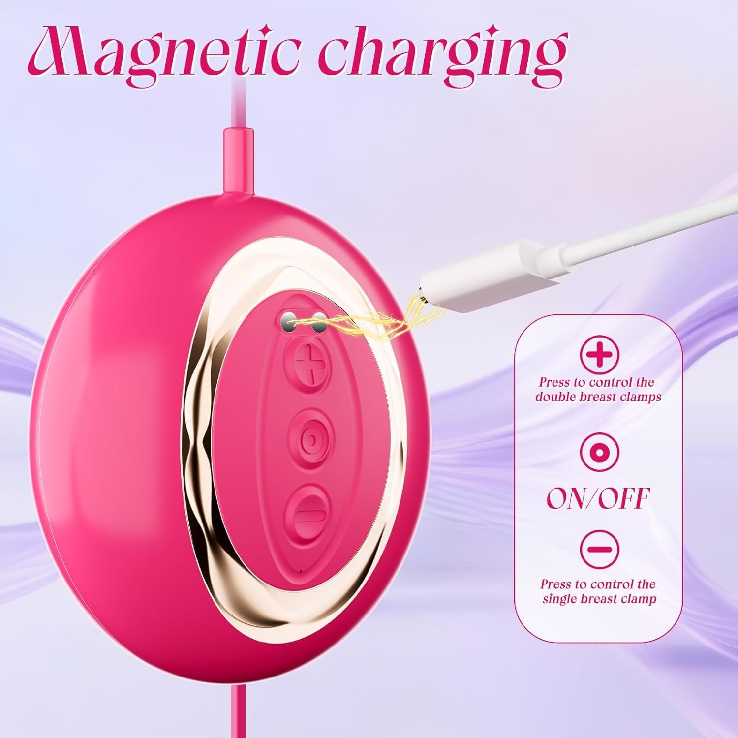 MagnaPulse Magnetic Nipple Clamps & Clit Stimulator 10 Modes
