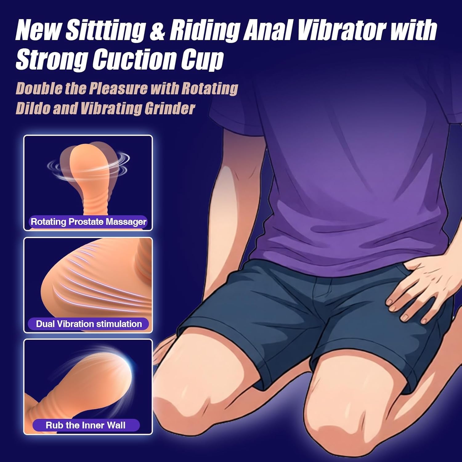 SpirionX Prostate Massager Rotating Ride-On Vibrator