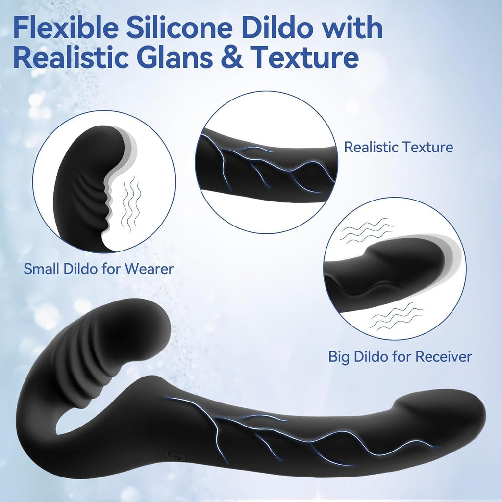 EchoRide Strapless Strap On Vibrator Remote Control