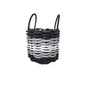 Five Stripe Rope Storage Basket Black, Gray and White