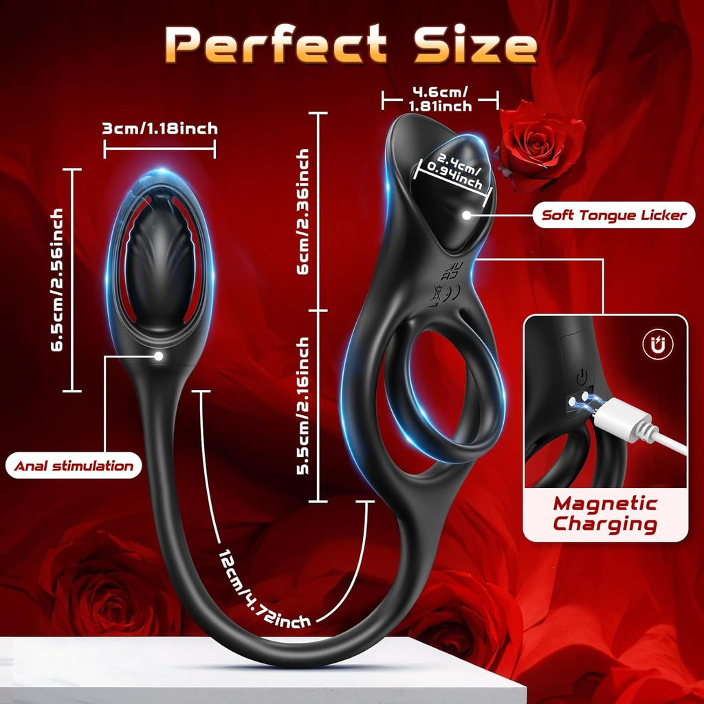SyncDominusX Prostate Massager Cock Ring 9 Modes Silicone