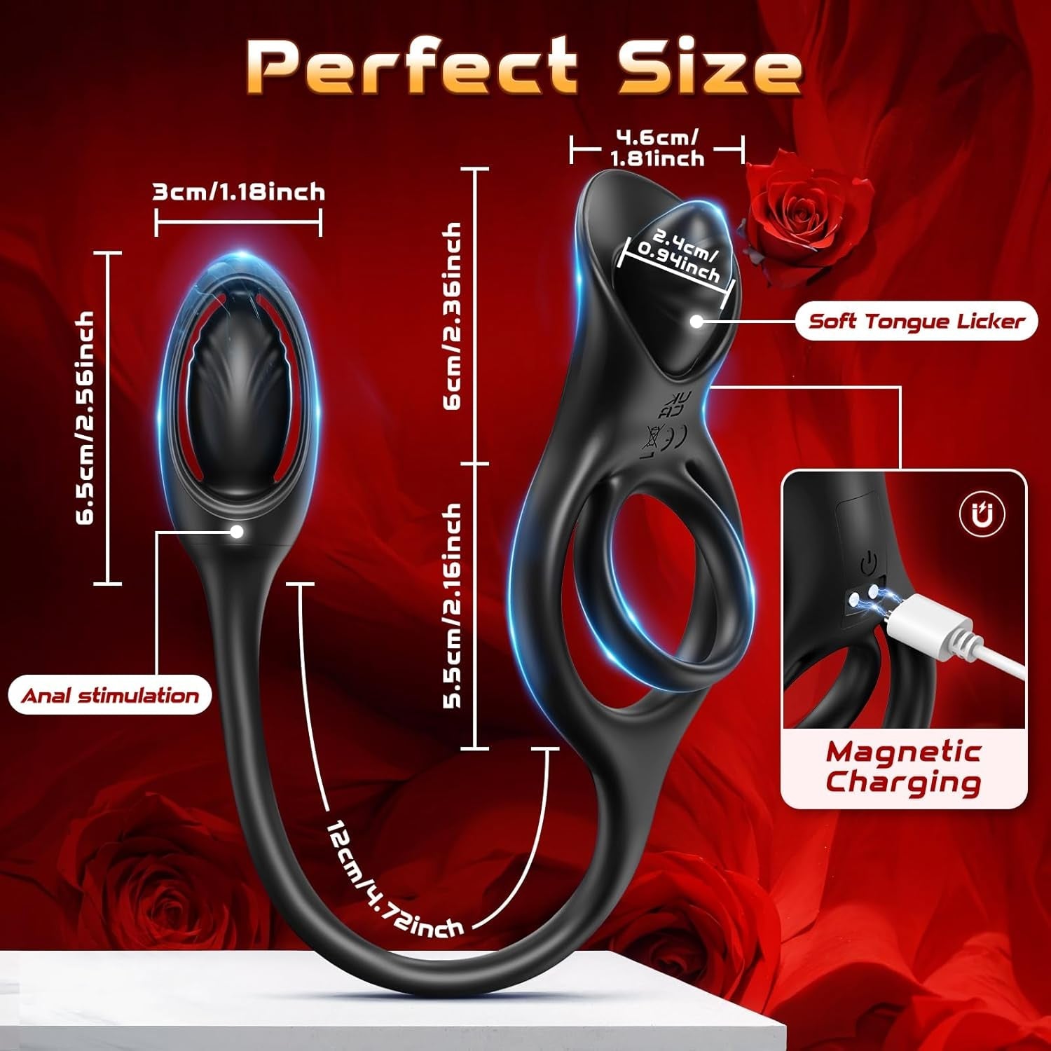 SyncDominusX Prostate Massager Cock Ring 9 Modes Silicone