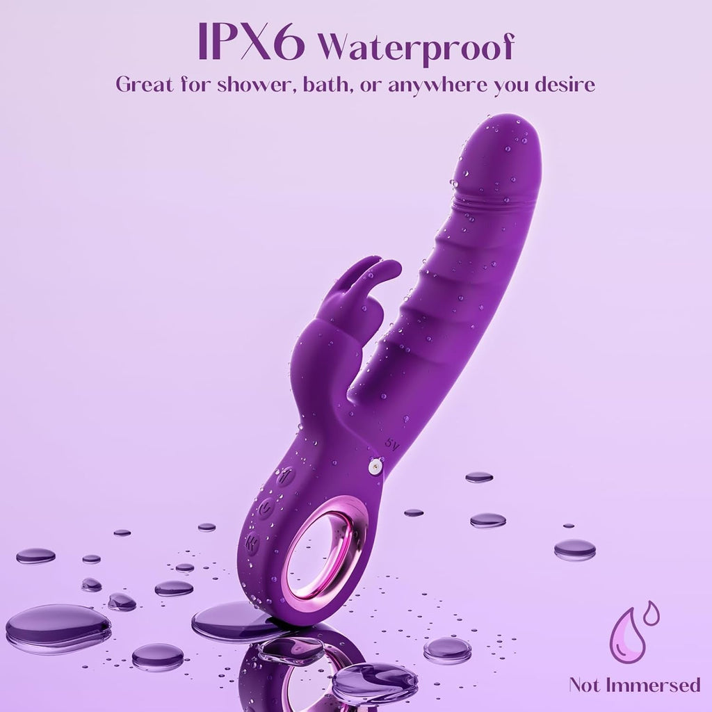 VelourRose Rose Thrusting Rabbit Vibrator 7 Modes Waterproof