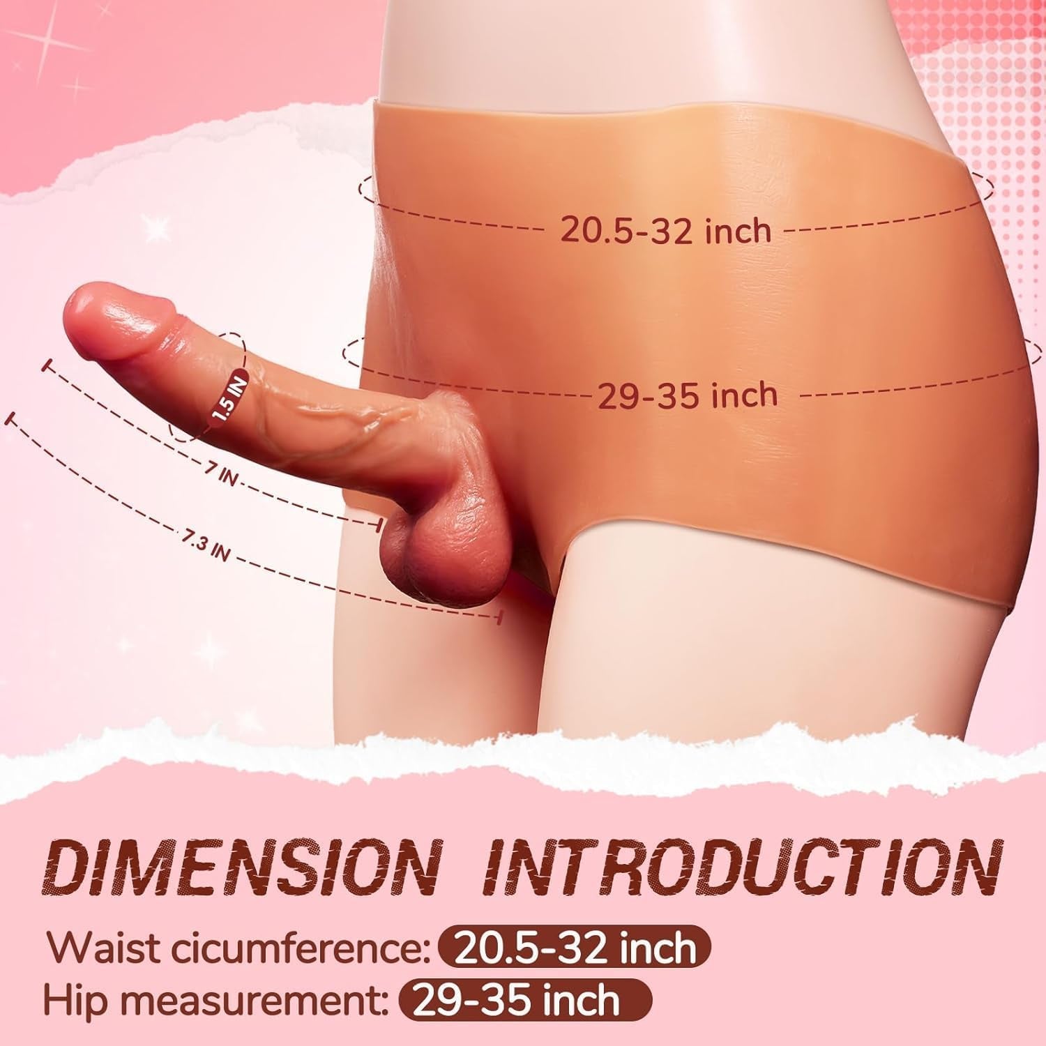 VeloxFit 7.3 Inch Strapless Silicone Panty Dildo