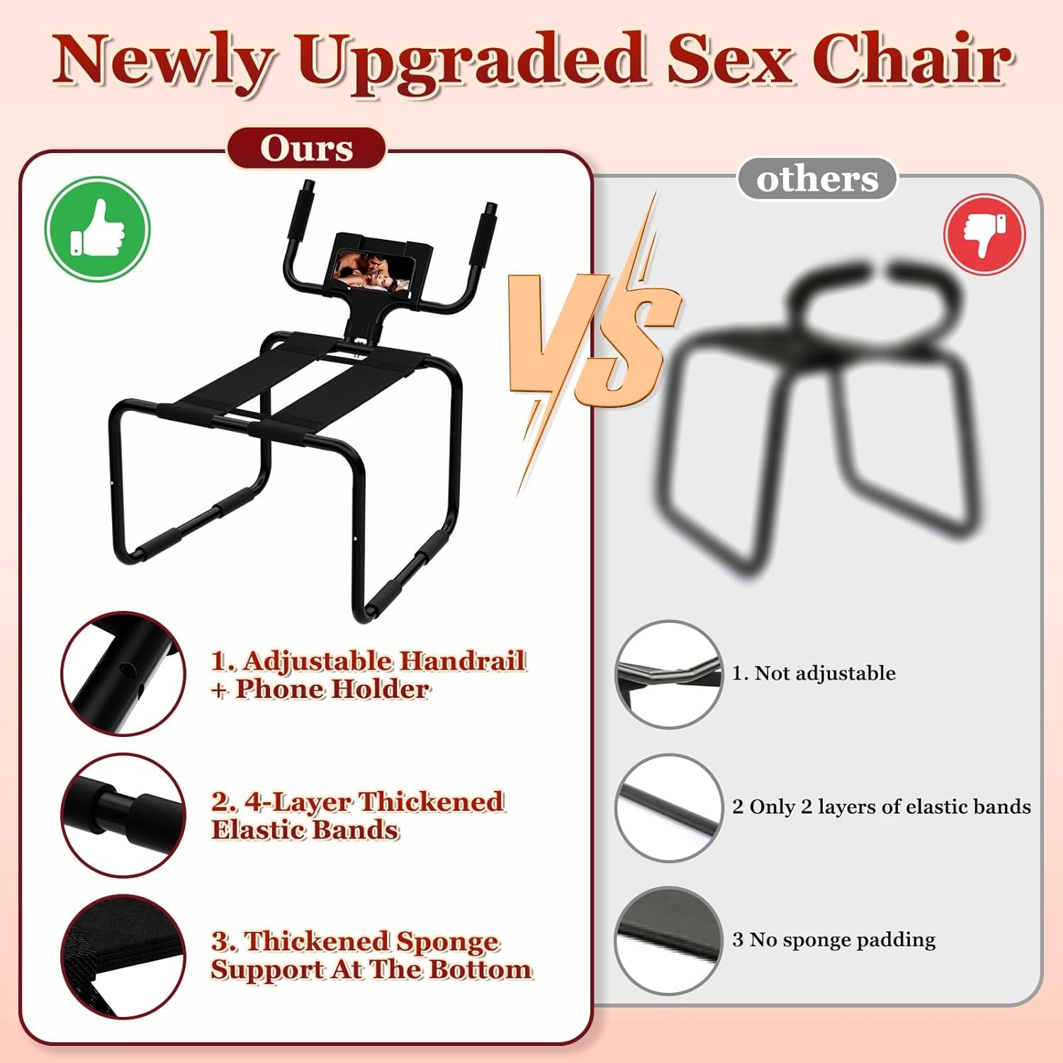 BounceControl Sex Position Chair with Phone Holder