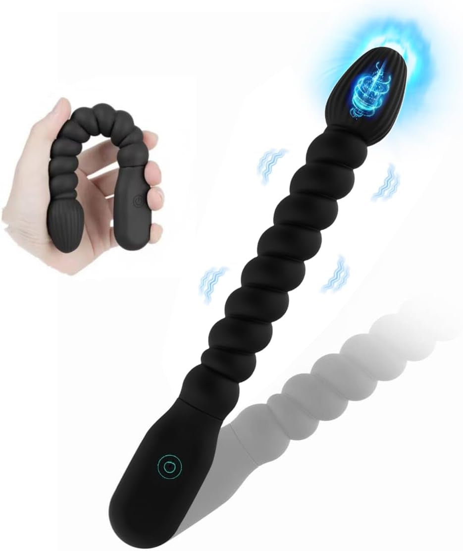 PulseGlow Vibrating Anal Beads Butt Plug Wand