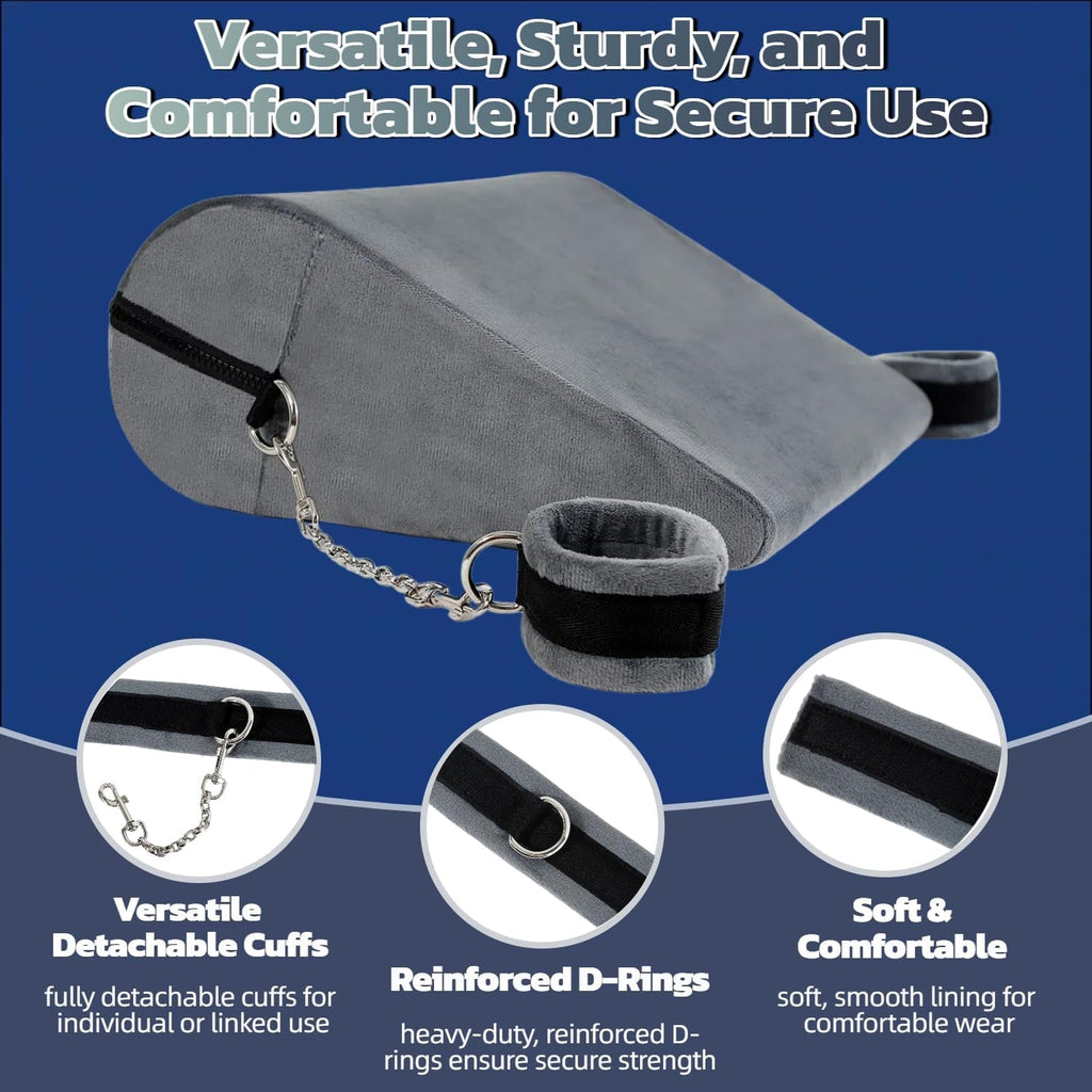 StealthBond Foam Sex Pillow with Handcuffs Support Set