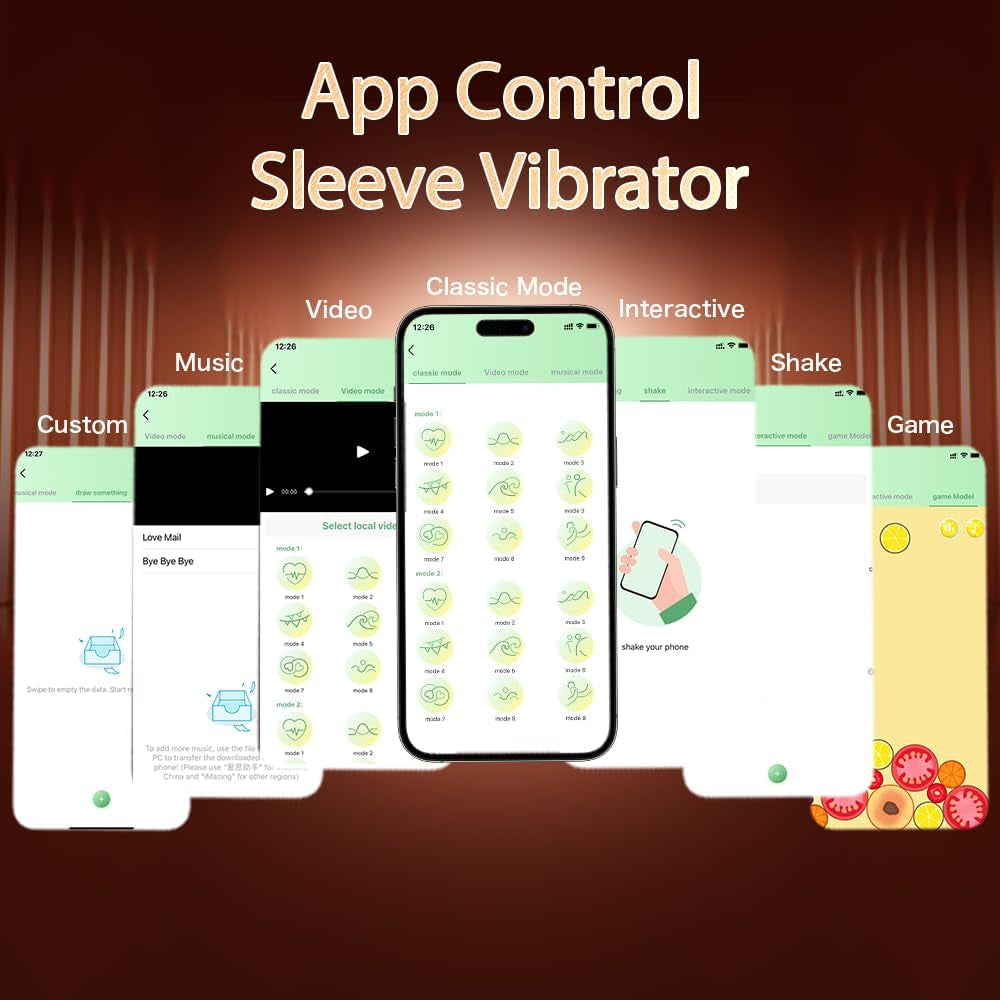 AppDrive App Control Penis Sleeve Vibrator 9 Modes Ring