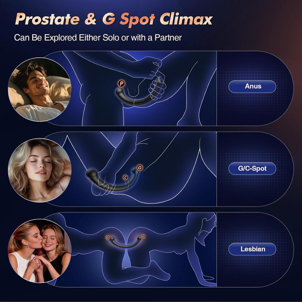 DualCurve Dual-Ended Prostate Massager 10 Modes Silicone