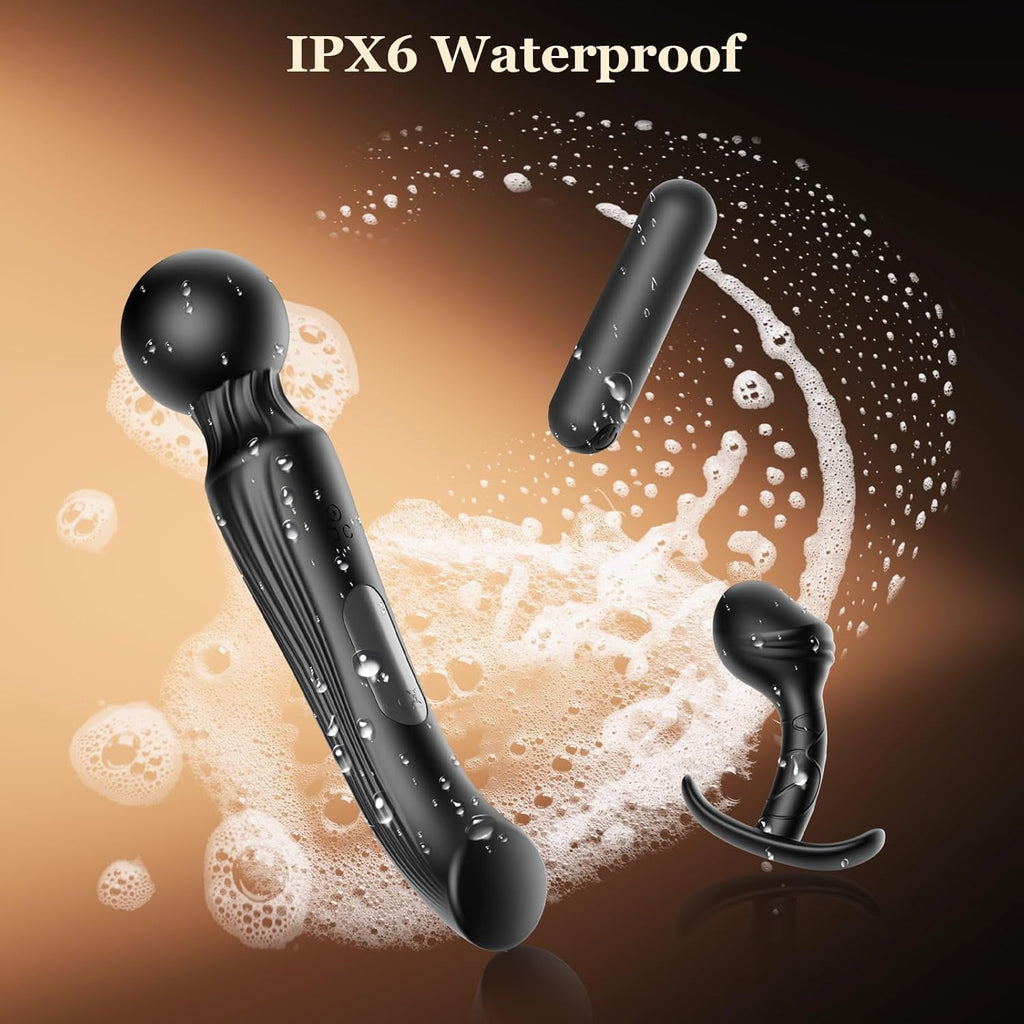 TrinityPlay 3 Piece Vibrator Set Wand Bullet Anal Plug