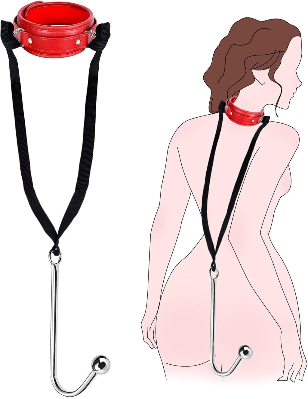 SteelLeash Anal Hook Collar Leash BDSM Kit