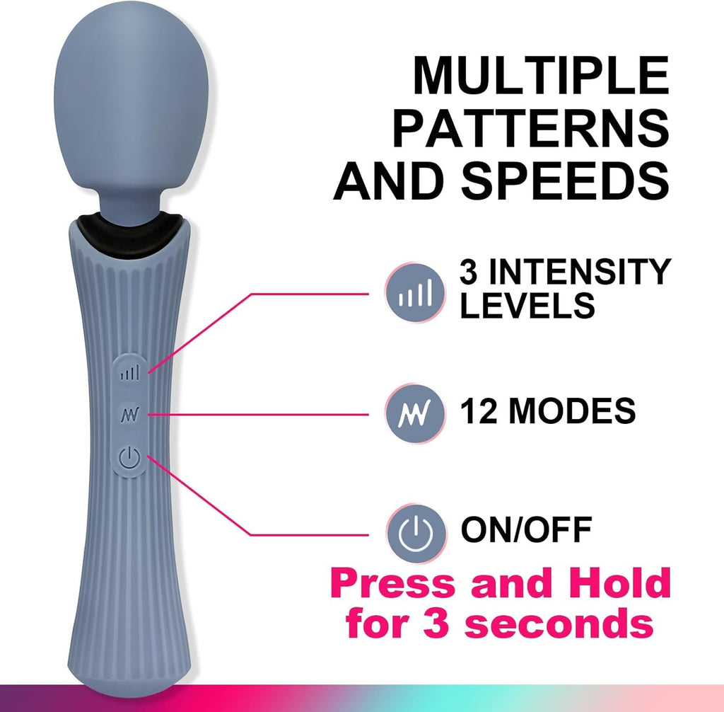 AquaLock Waterproof Wand Vibrator 12 Modes