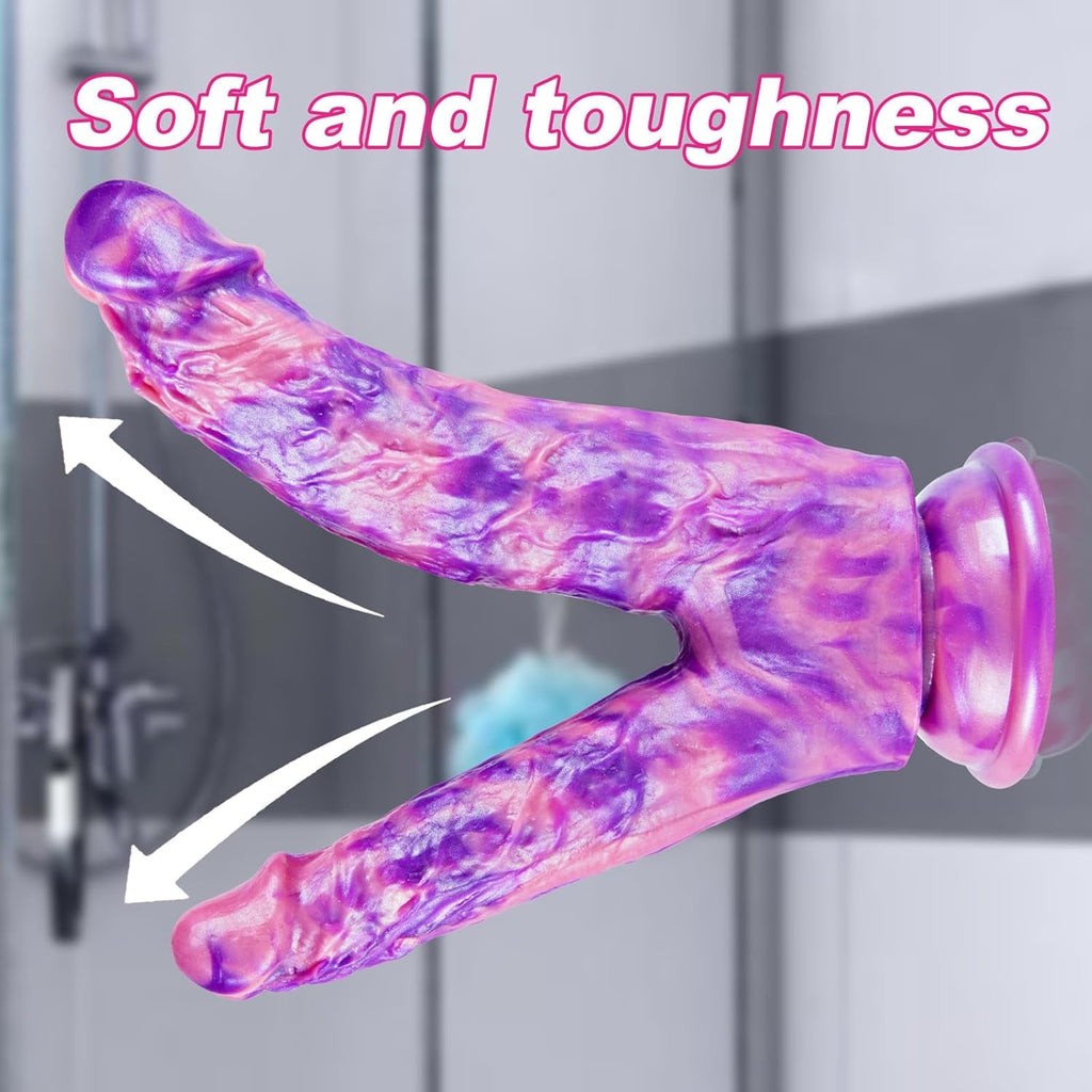 MythCurve 8” Double-Ended Dildo Suction Cup Silicone Toy