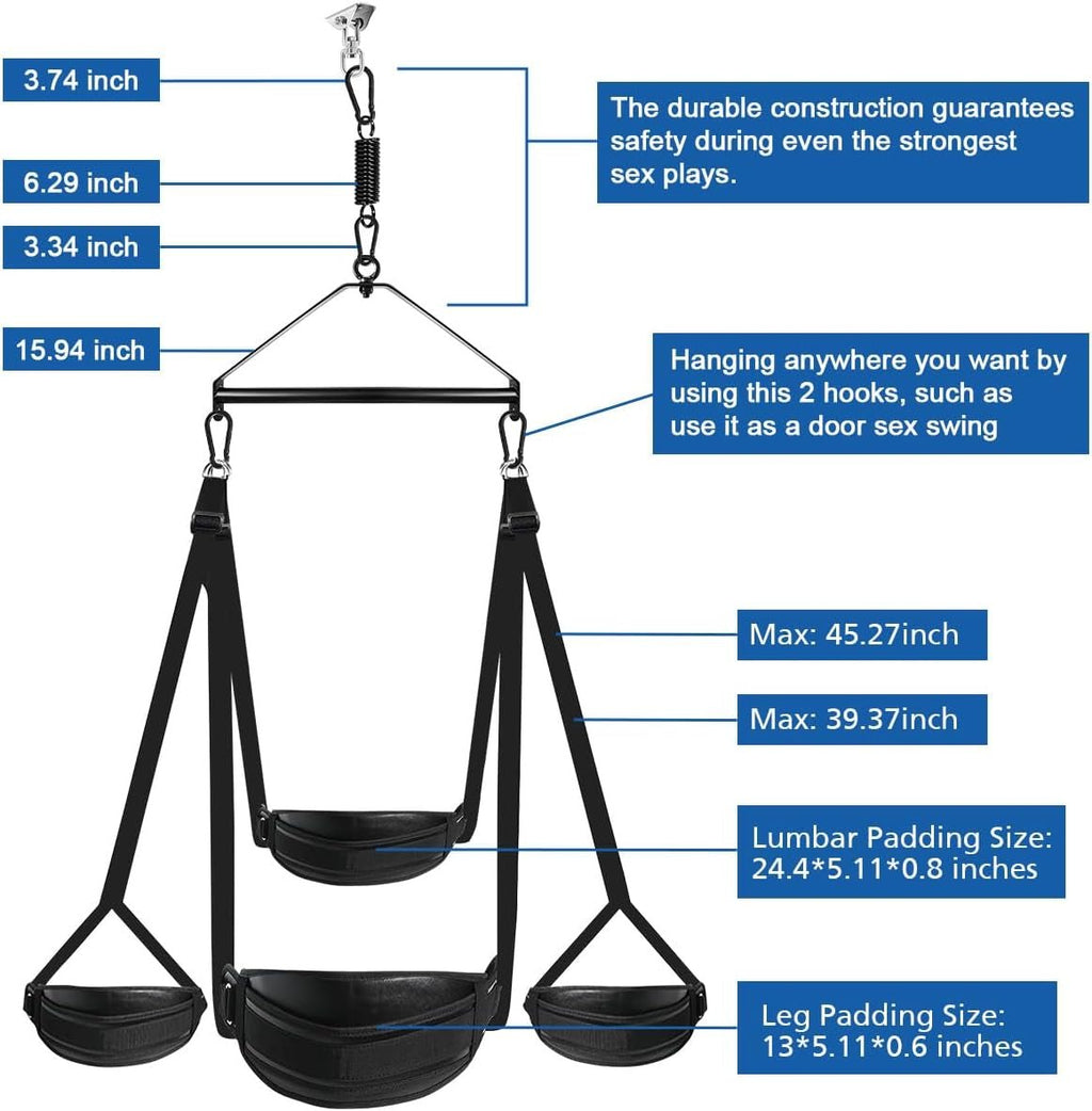 NexoraX 360° Heavy Duty Sex Swing Adjustable