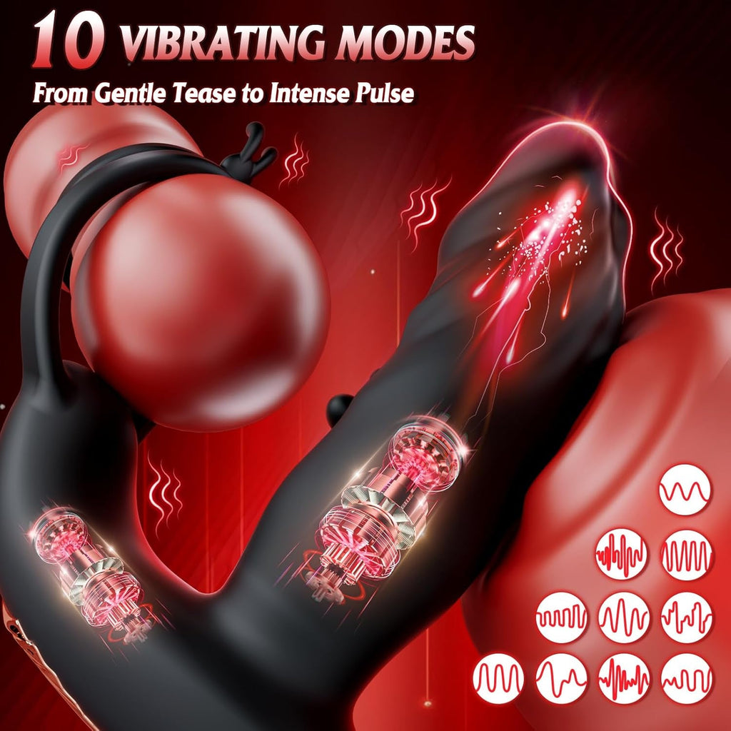 FlapCore Prostate Massager Cock Ring 10 Modes Flapping