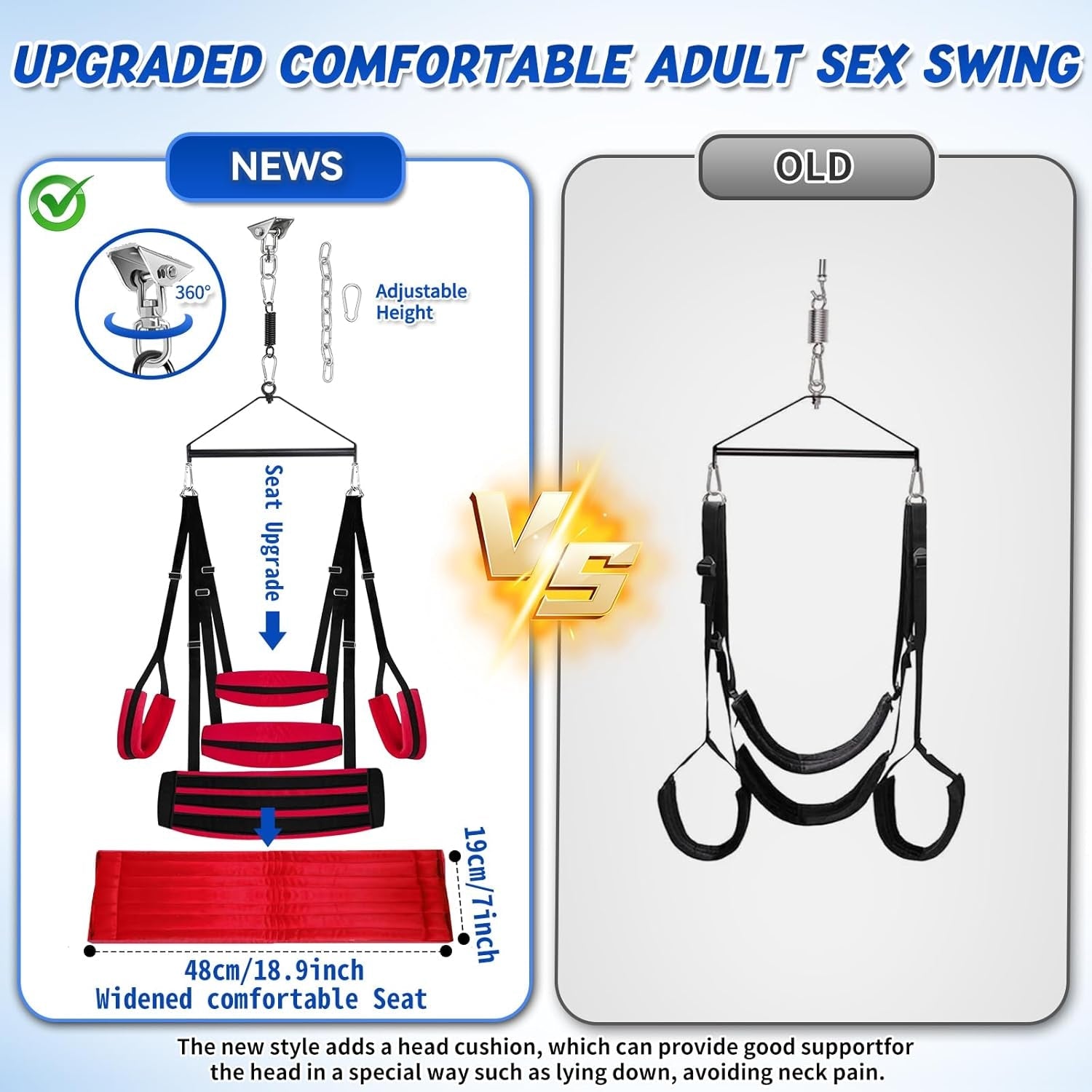VortexSpin 360° Ceiling BDSM Swing 800lb Adjustable