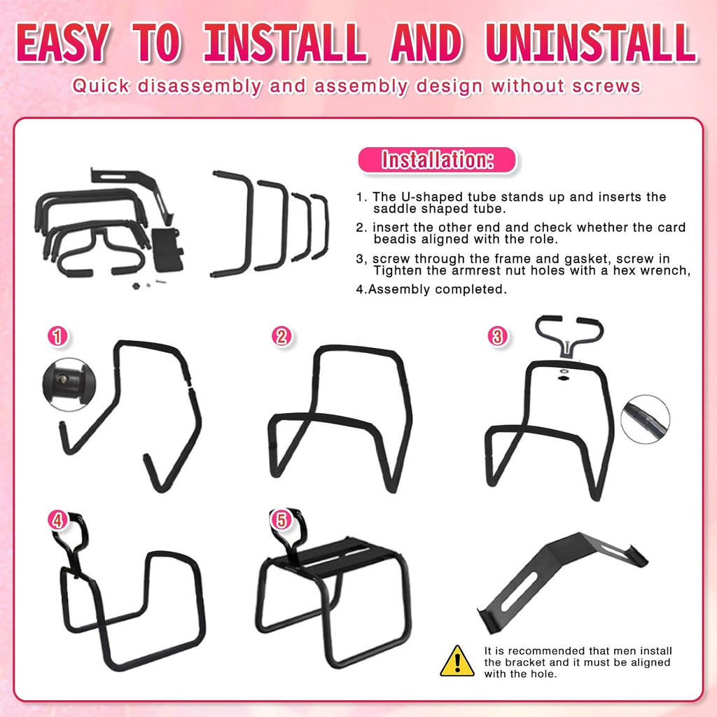 ControlBounce Adjustable Bouncing Sex Chair with Handrail