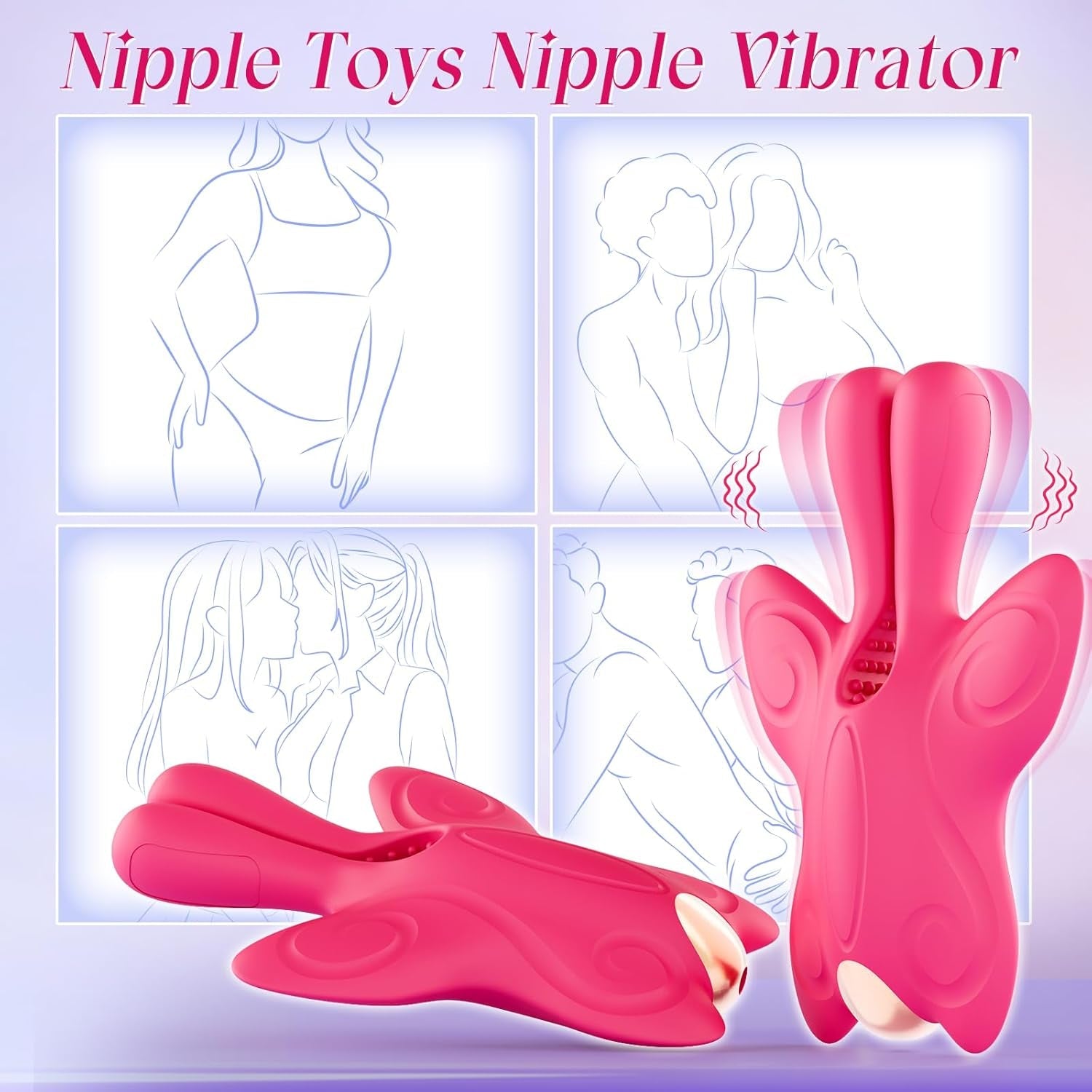 MagnaPulse Magnetic Nipple Clamps & Clit Stimulator 10 Modes