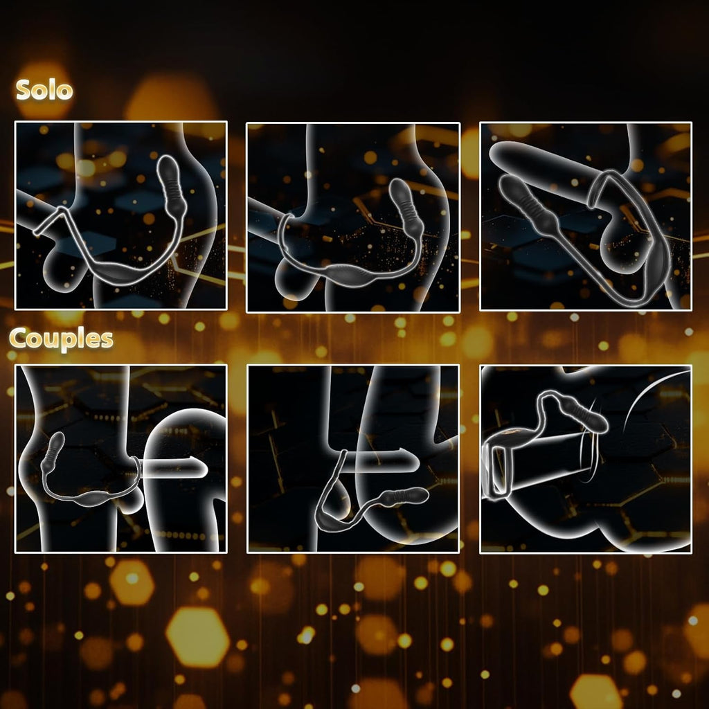 QuadThrust Thrusting Prostate Massager Cock Ring App Remote 9 Modes