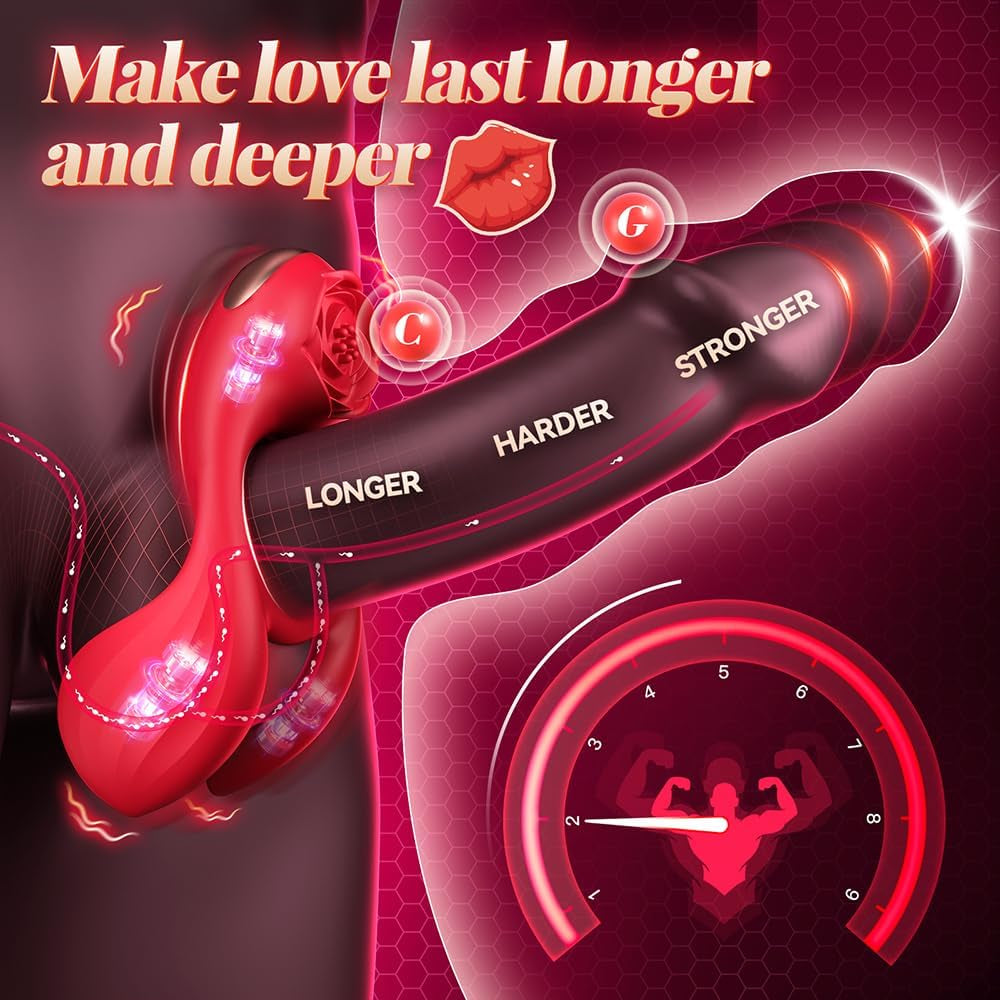 RoseTriad 3 Motor Cock Ring Clit Stimulator 7 Modes Silicone