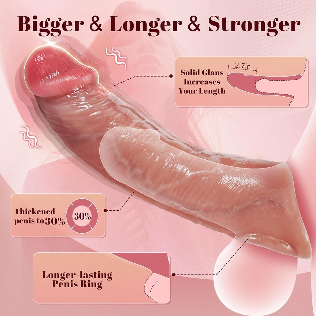PowerSync Vibrating Penis Sleeve 10 Modes Remote Control
