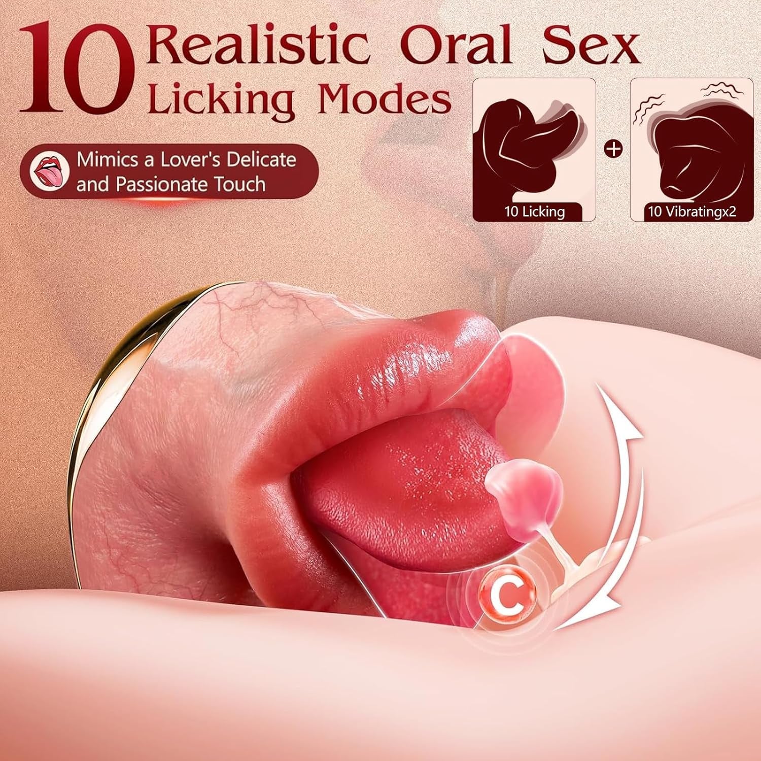 OralyaX AI Thrusting Dildo 10 Lick 10 Thrust Modes