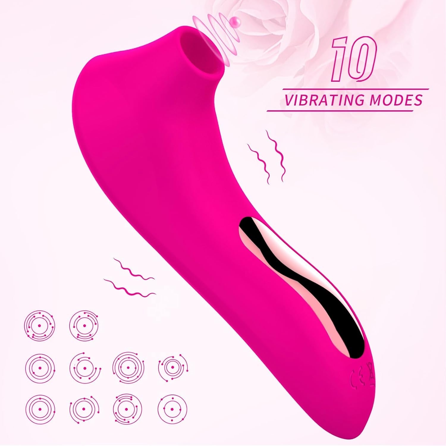 RoselleVibe Rose Vibrator Wand 10 Modes Waterproof Quiet