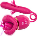 KissWave Rose Tongue Vibrator Flapping Suction 10 Modes