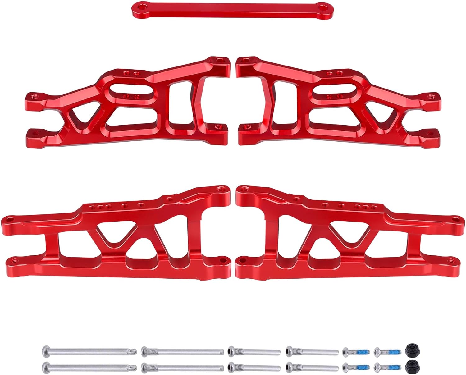 IRonManRc RED Front & Rear Aluminum Suspension Arms w/Tie Bar 2WD SLASH, RUSTLER, STAMPEDE