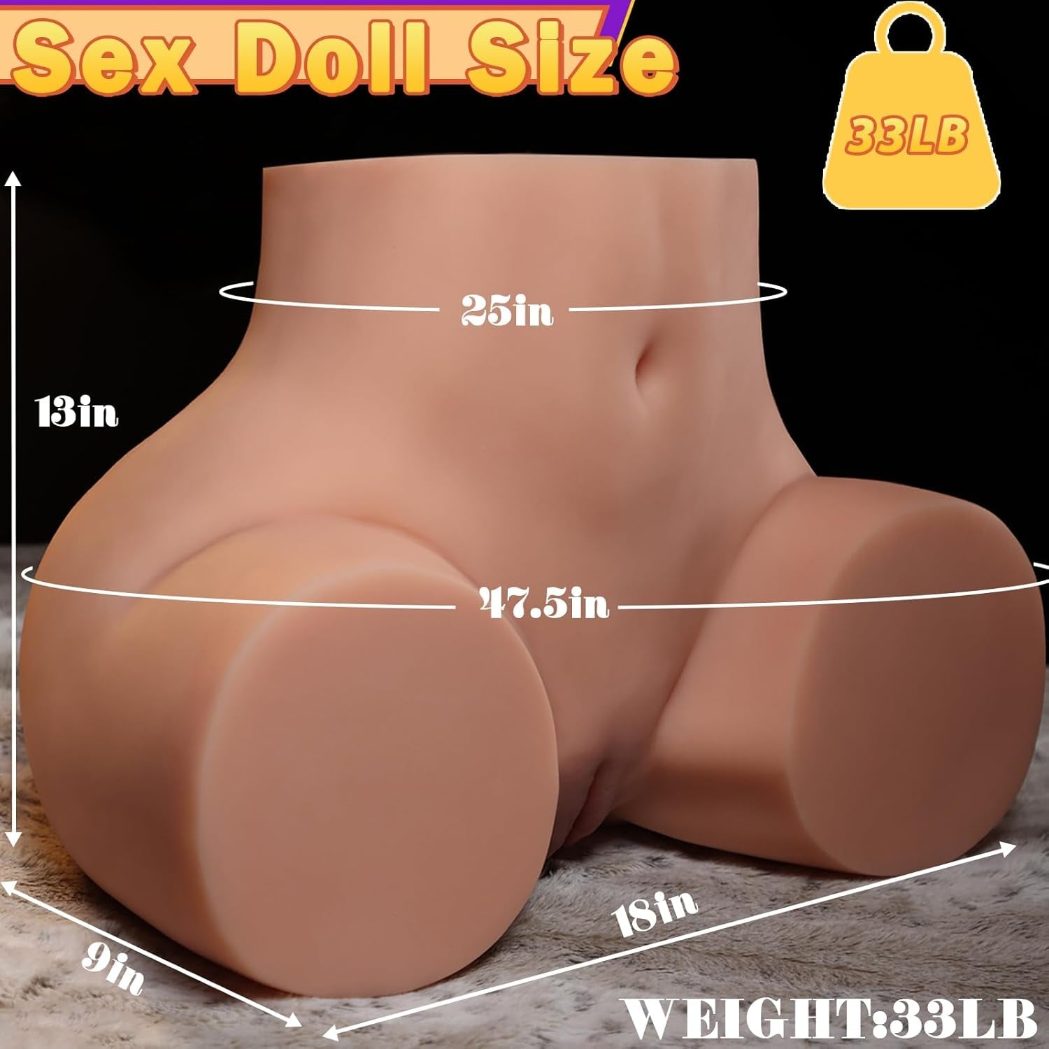 OblivraMax 33lb Life Size Sex Doll Torso TPE Dual Channel
