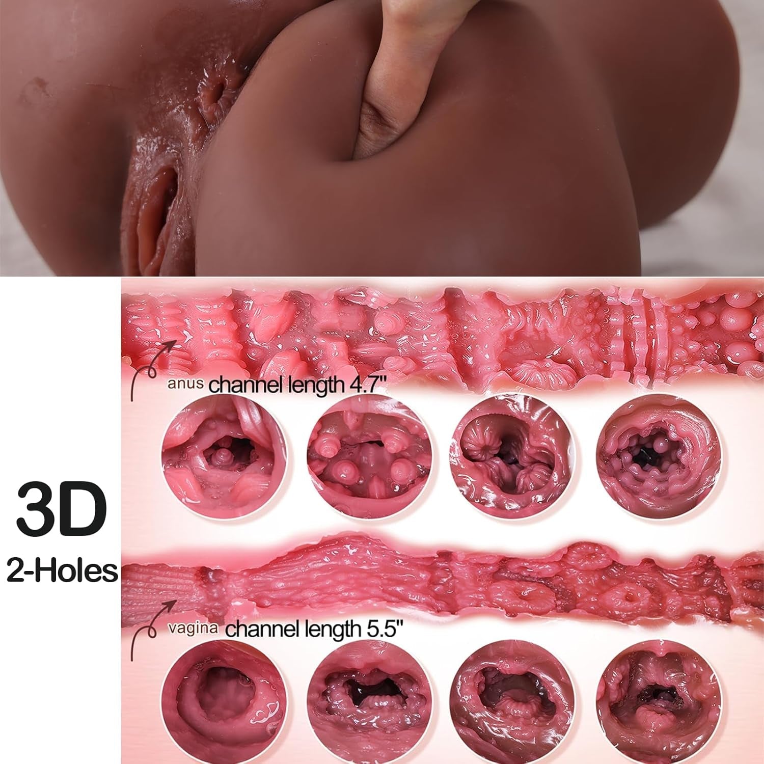 MidnightCurves Black Sex Doll Torso Dual Channel 10LB